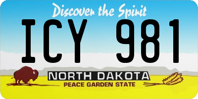 ND license plate ICY981