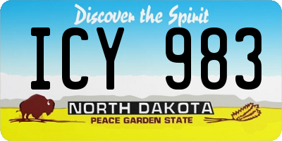 ND license plate ICY983