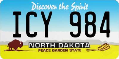 ND license plate ICY984