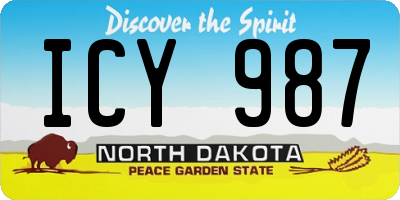 ND license plate ICY987