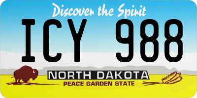 ND license plate ICY988