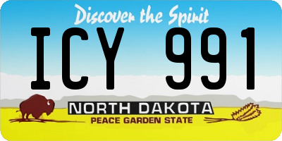 ND license plate ICY991