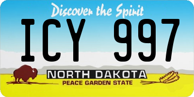 ND license plate ICY997
