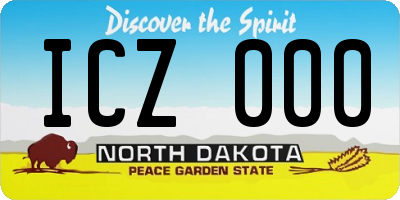 ND license plate ICZ000