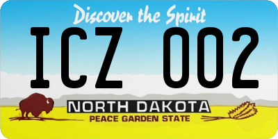 ND license plate ICZ002
