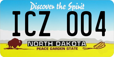 ND license plate ICZ004