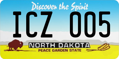 ND license plate ICZ005