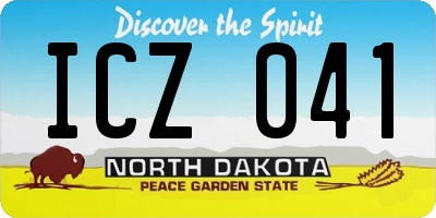 ND license plate ICZ041