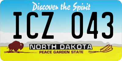 ND license plate ICZ043