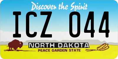 ND license plate ICZ044