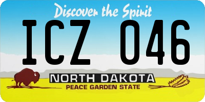 ND license plate ICZ046