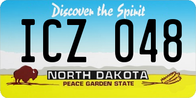 ND license plate ICZ048