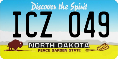 ND license plate ICZ049