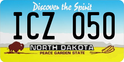 ND license plate ICZ050
