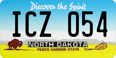 ND license plate ICZ054