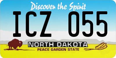 ND license plate ICZ055