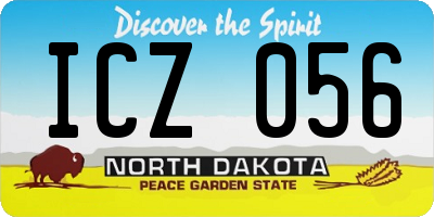 ND license plate ICZ056