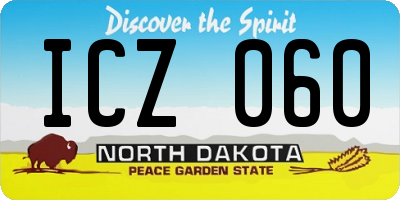 ND license plate ICZ060