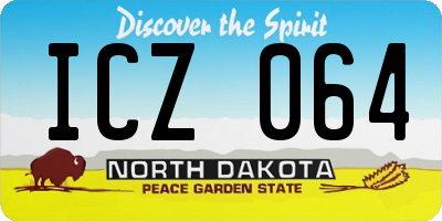 ND license plate ICZ064