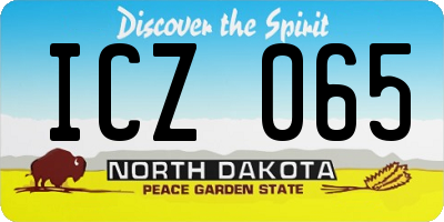 ND license plate ICZ065