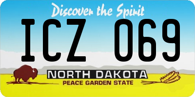 ND license plate ICZ069