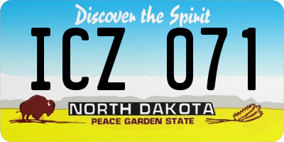 ND license plate ICZ071