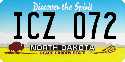 ND license plate ICZ072