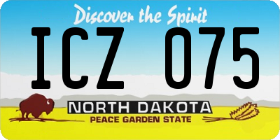 ND license plate ICZ075