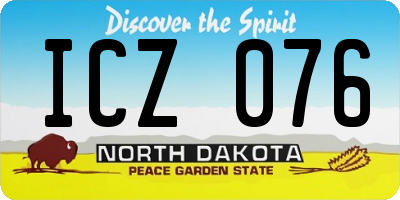 ND license plate ICZ076