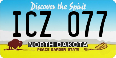 ND license plate ICZ077