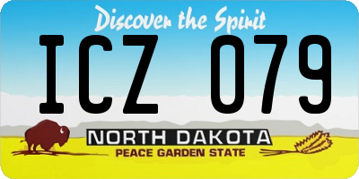 ND license plate ICZ079