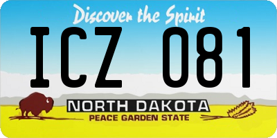 ND license plate ICZ081