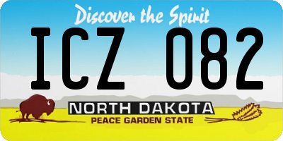 ND license plate ICZ082