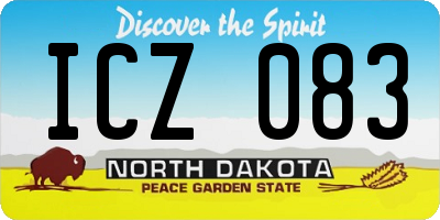 ND license plate ICZ083