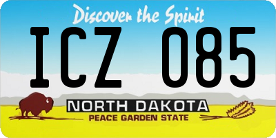 ND license plate ICZ085