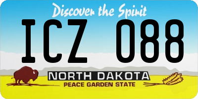 ND license plate ICZ088