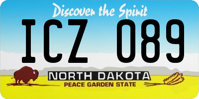 ND license plate ICZ089
