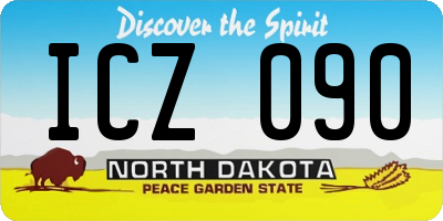 ND license plate ICZ090