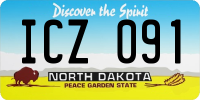 ND license plate ICZ091