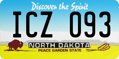 ND license plate ICZ093