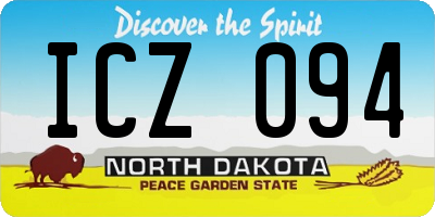 ND license plate ICZ094