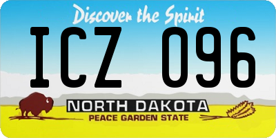 ND license plate ICZ096