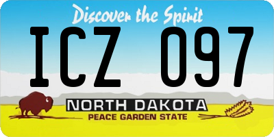 ND license plate ICZ097