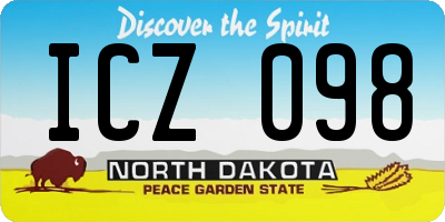 ND license plate ICZ098