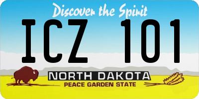 ND license plate ICZ101
