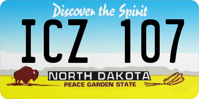 ND license plate ICZ107
