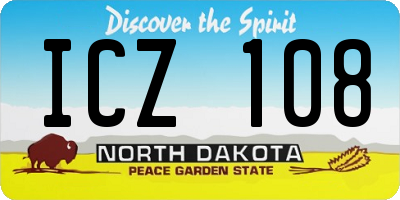 ND license plate ICZ108