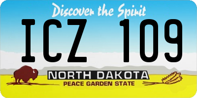 ND license plate ICZ109
