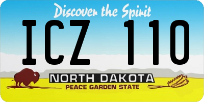 ND license plate ICZ110