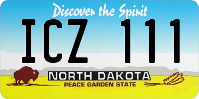 ND license plate ICZ111